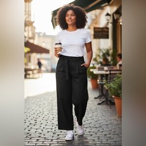 Eloquii Black Wide Leg Pants